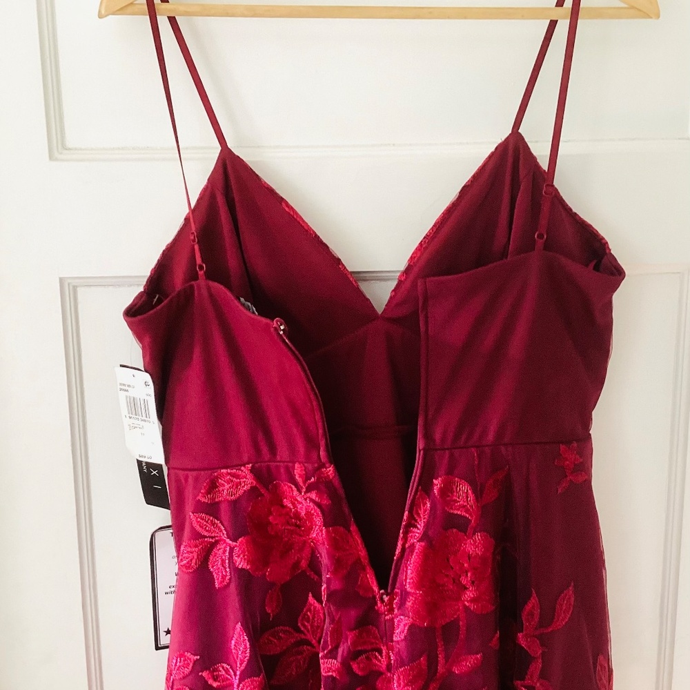 TRIXXI Womens Low Cut Spaghetti Strap V Neck Short Evening Fit+Flare Dress Sz 11 - Picture 11 of 16